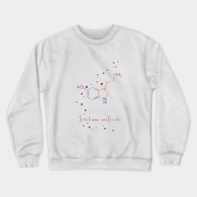 Serotonin molecule Crewneck Sweatshirt by RosaliArt